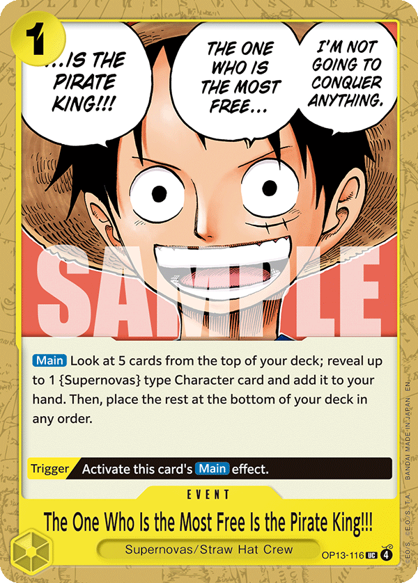 OP13-116 The One Who Is the Most Free Is the Pirate King!!!