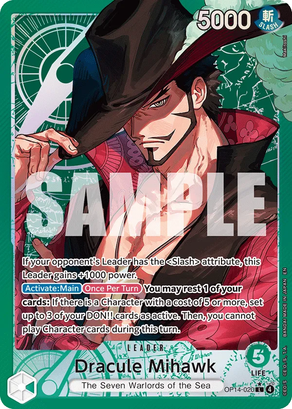 OP14-020 Dracule Mihawk, versión paralela