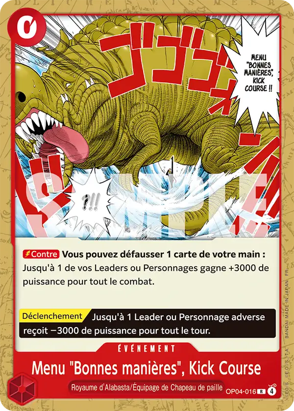 OP04-016 Menu "Bonnes manières", Kick Course