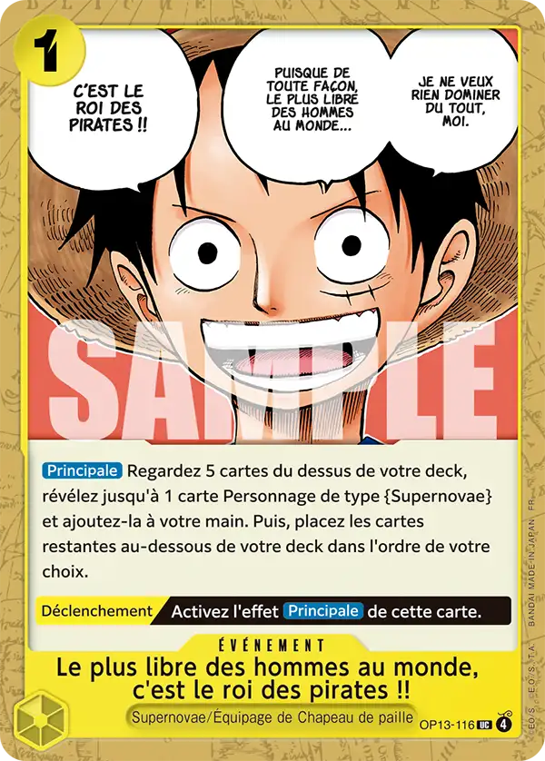 OP13-116 Le plus libre des hommes au monde, c'est le roi des pirates !!