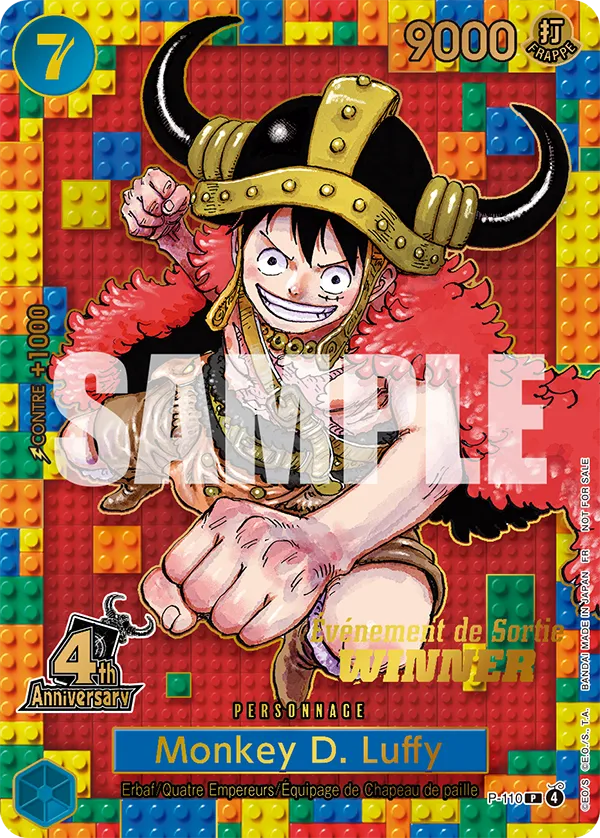 P-110 Monkey D. Luffy, foil argenté et estampillage doré